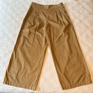 LOFT Wide Leg Crop Pants in Khaki Tan